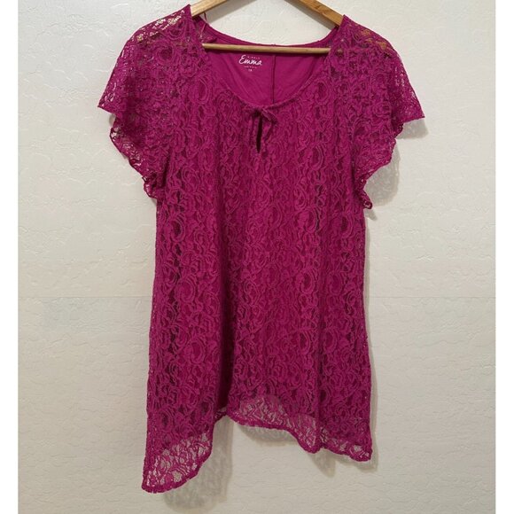 Western Tops - Y2K Simply Emma Womans Crochet Top Size 1X Boho Fairy Feminine Western Boho Work